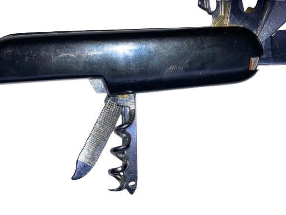 13-Function Black Camping Knife (New, Dealer Old Stock Circa 1998) K-5011B