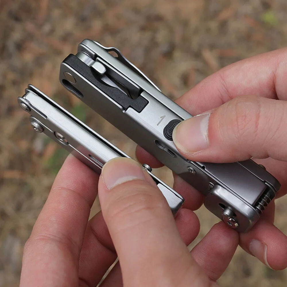Compact Flat 15-in-1 Multi Tool Detachable Scissors Shears Knife Clip Outdoor