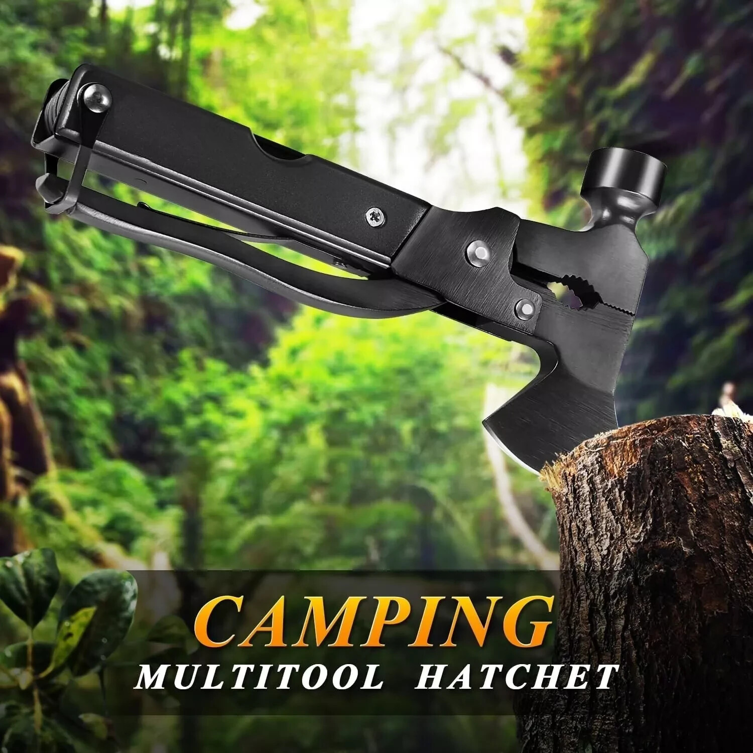 16-IN-1 HATCHET MULTI-TOOL CAMPING AXE KNIFE HAMMER PLIERS SAW Cutter Opener