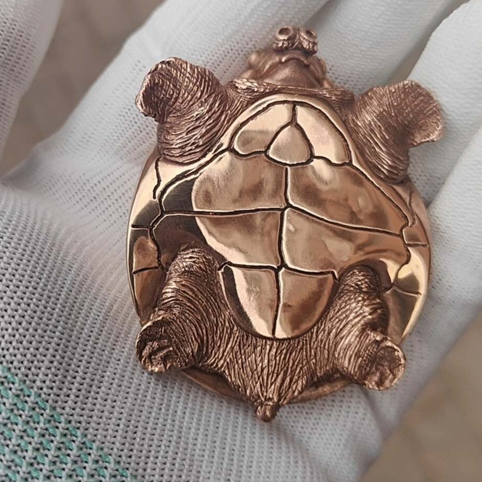 Purple copper Pig-nosed turtle Tortoise handcraft animal reptile statue ‌Fly Ri