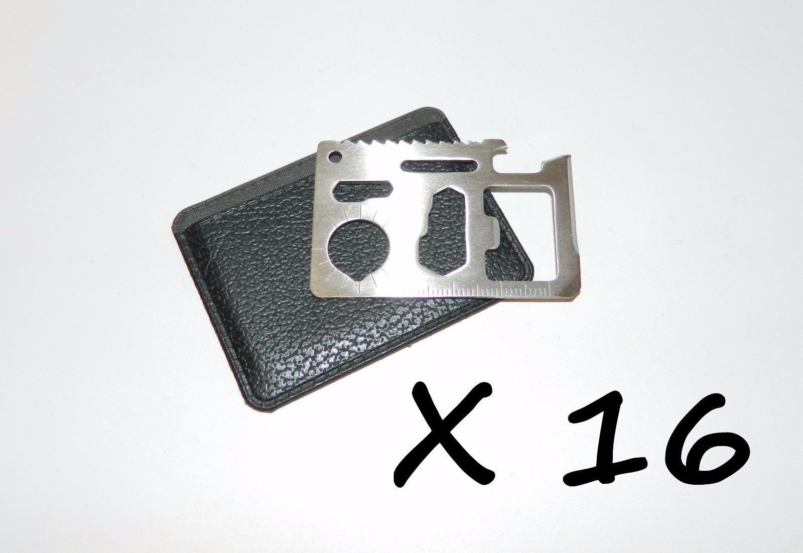 16 X Outdoor Emergency Survival Compact Thin Strong Multi Tool Card With Case