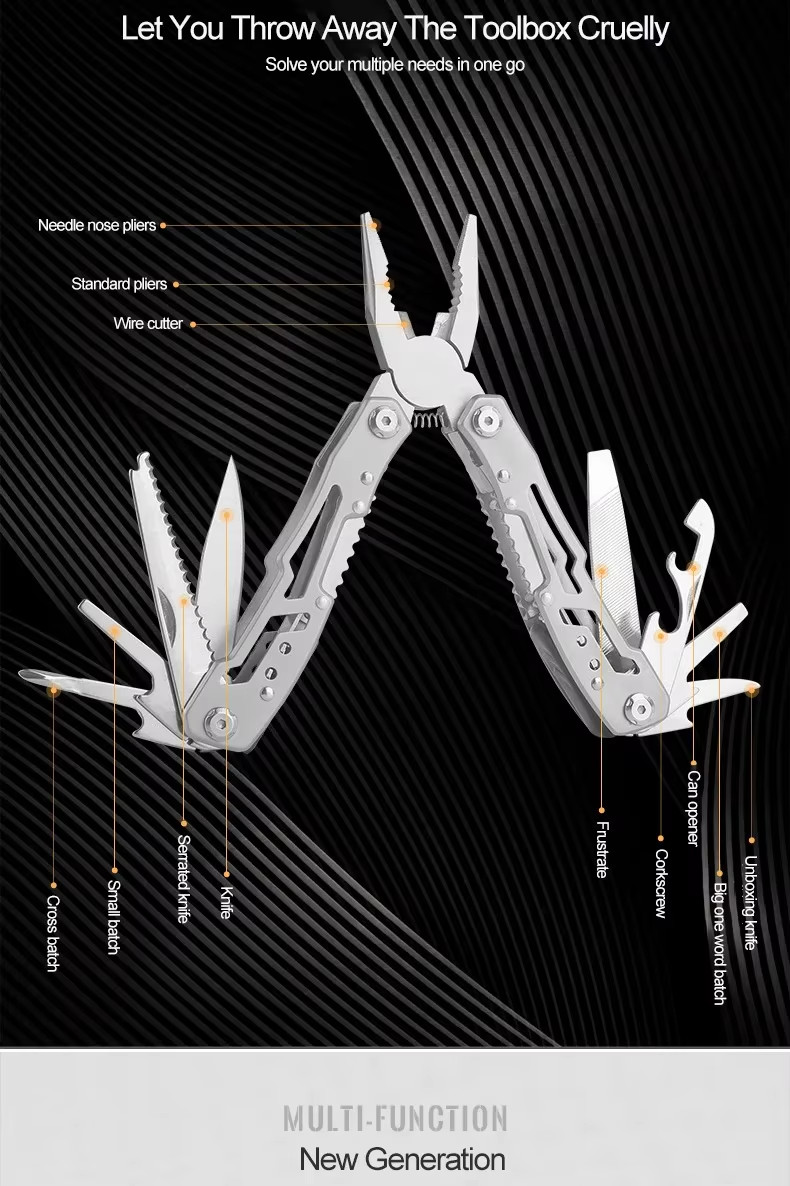 Tactical Multi-Tool Pliers – Portable Folding Camping & Survival Knife Tools