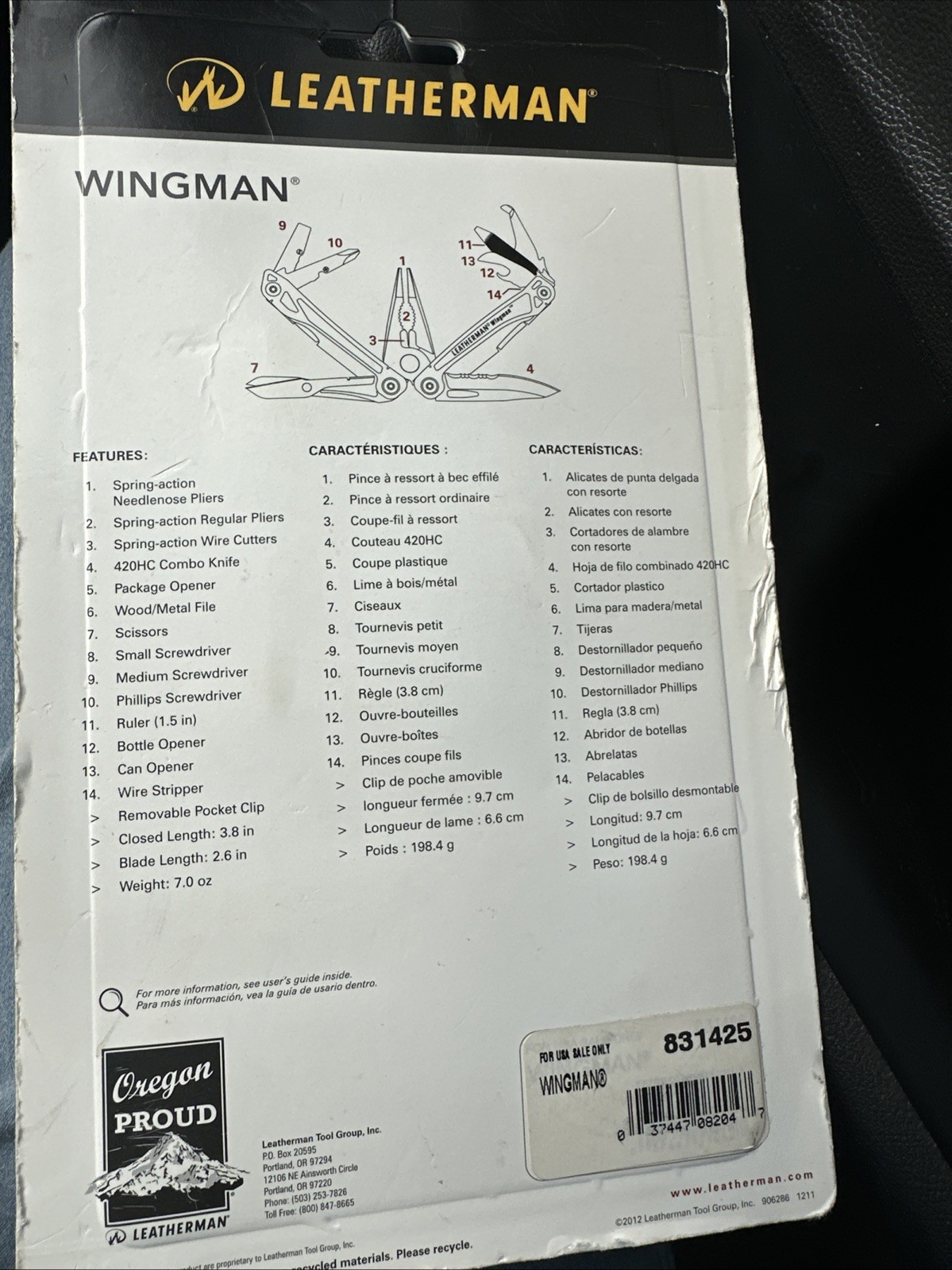 Leatherman Wingman 14 Tools Multi-Tool – Stainless Steel New