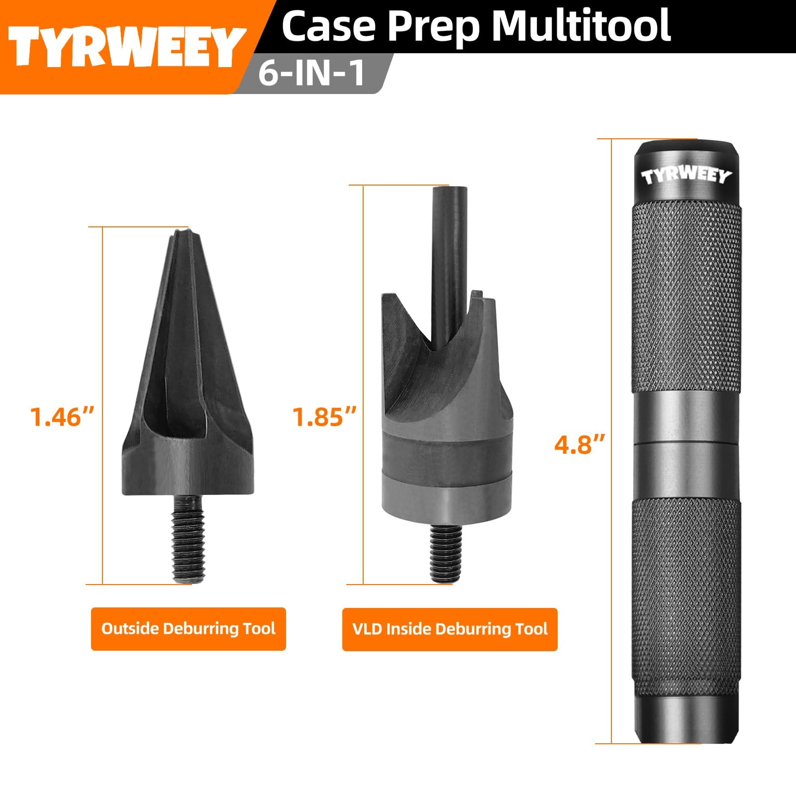 TYRWEEY Case Prep Multitool, Chamfer Deburring Tools for Black