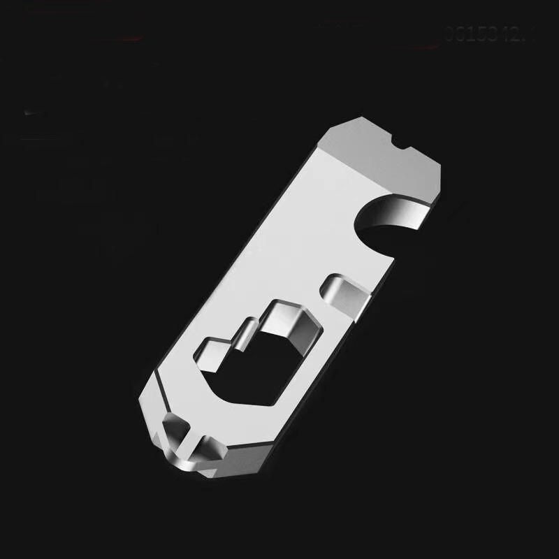 Outdoor Titanium Keychain Pry Bar Crowbar Opener Ruler Wrench Multi Tools EDC