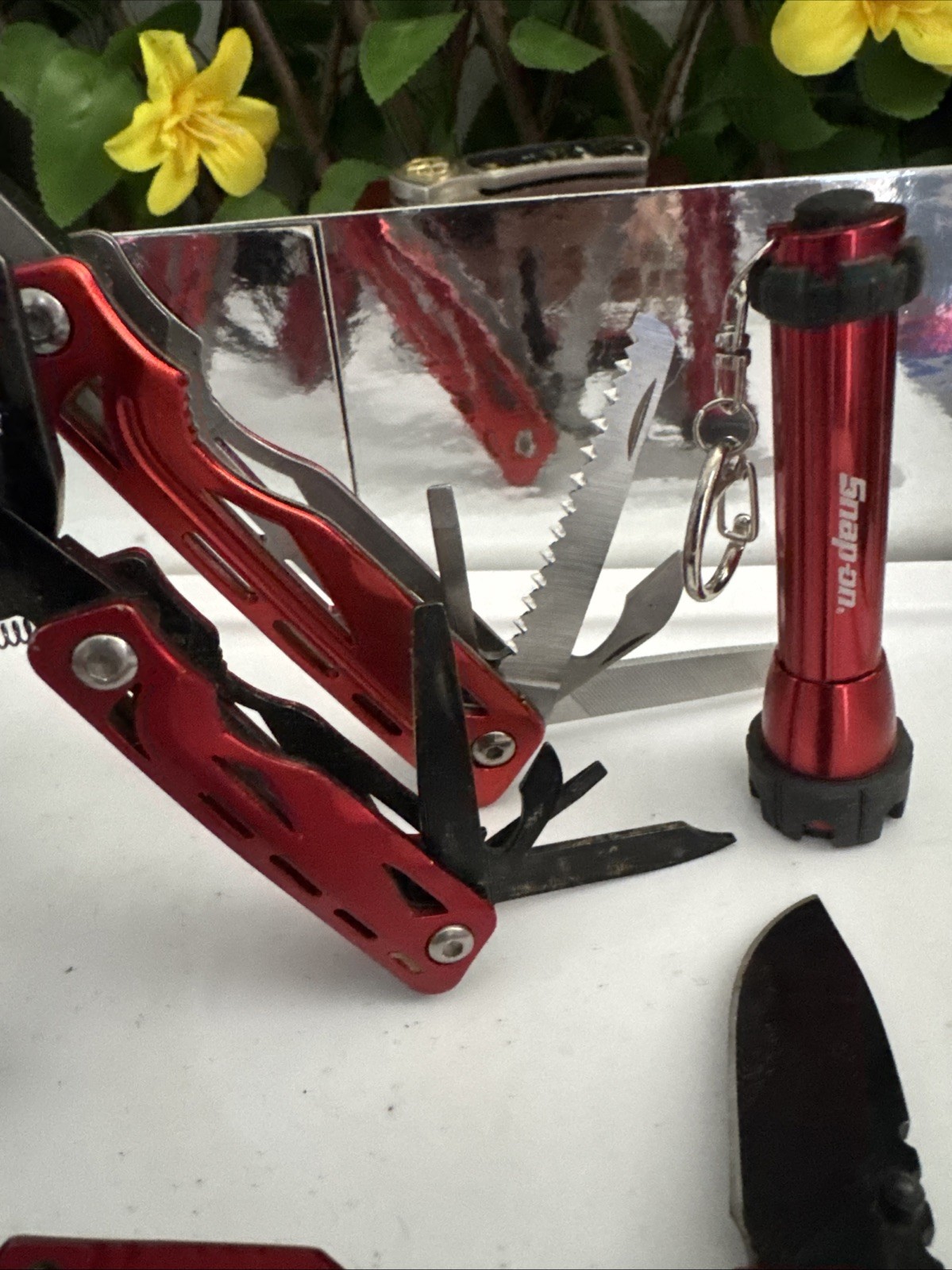 Snap On Tool Multi Tool Set. 2 Tools (reg/mini) 1 Knife And 1 Mini Flashlight