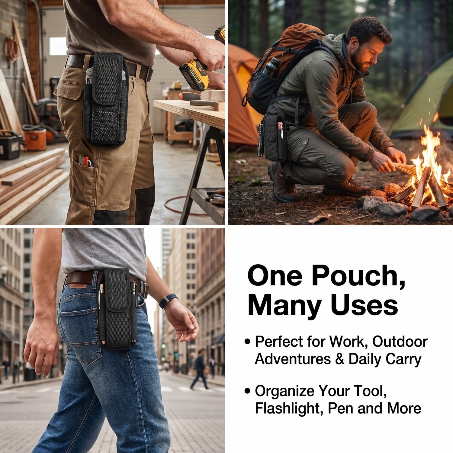Multitool Sheath EDC Pouch Case Belt Clip Tool Holder Bag Camping Hiking Pocket