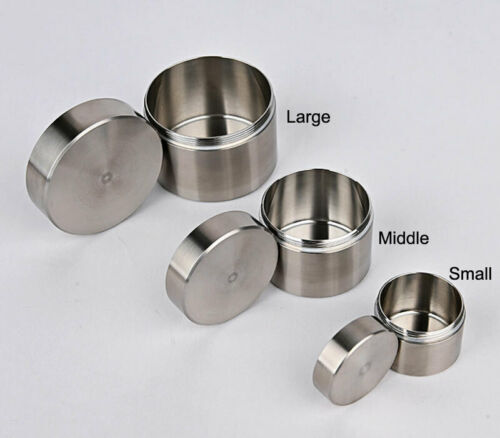 Solid Stainless Steel Waterproof Tank EDC Outdoor Travel Home Sealed Pill Case