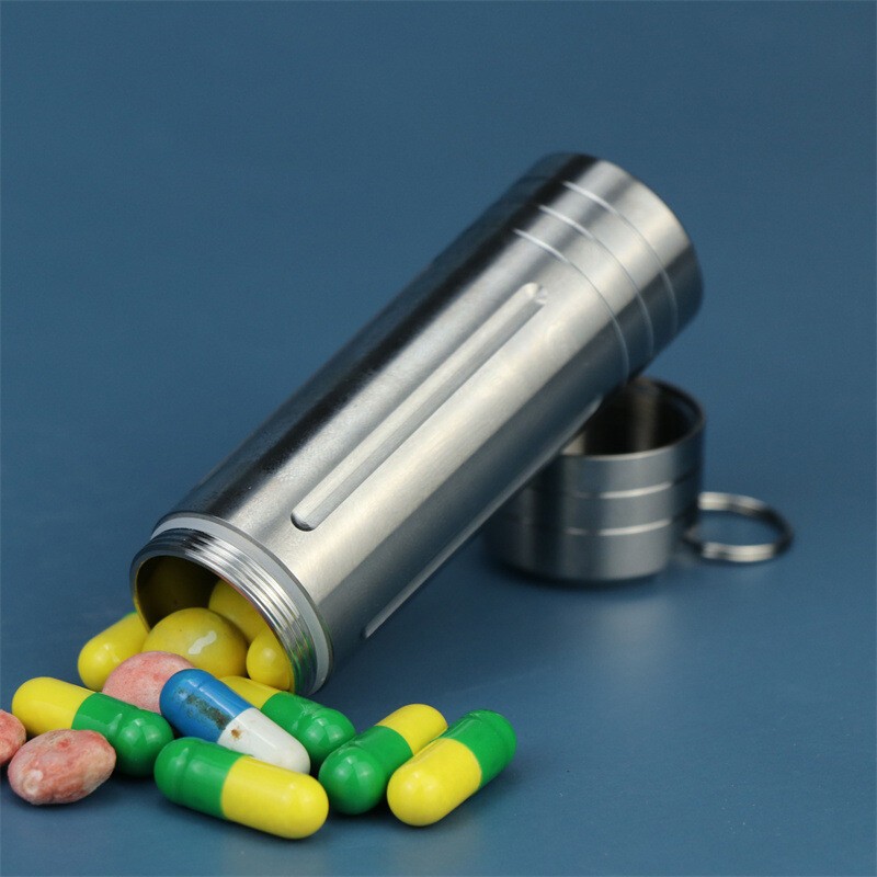 Titanium Alloy Waterproof Case Portable Pill Medicine Capsule EDC Storage Tools