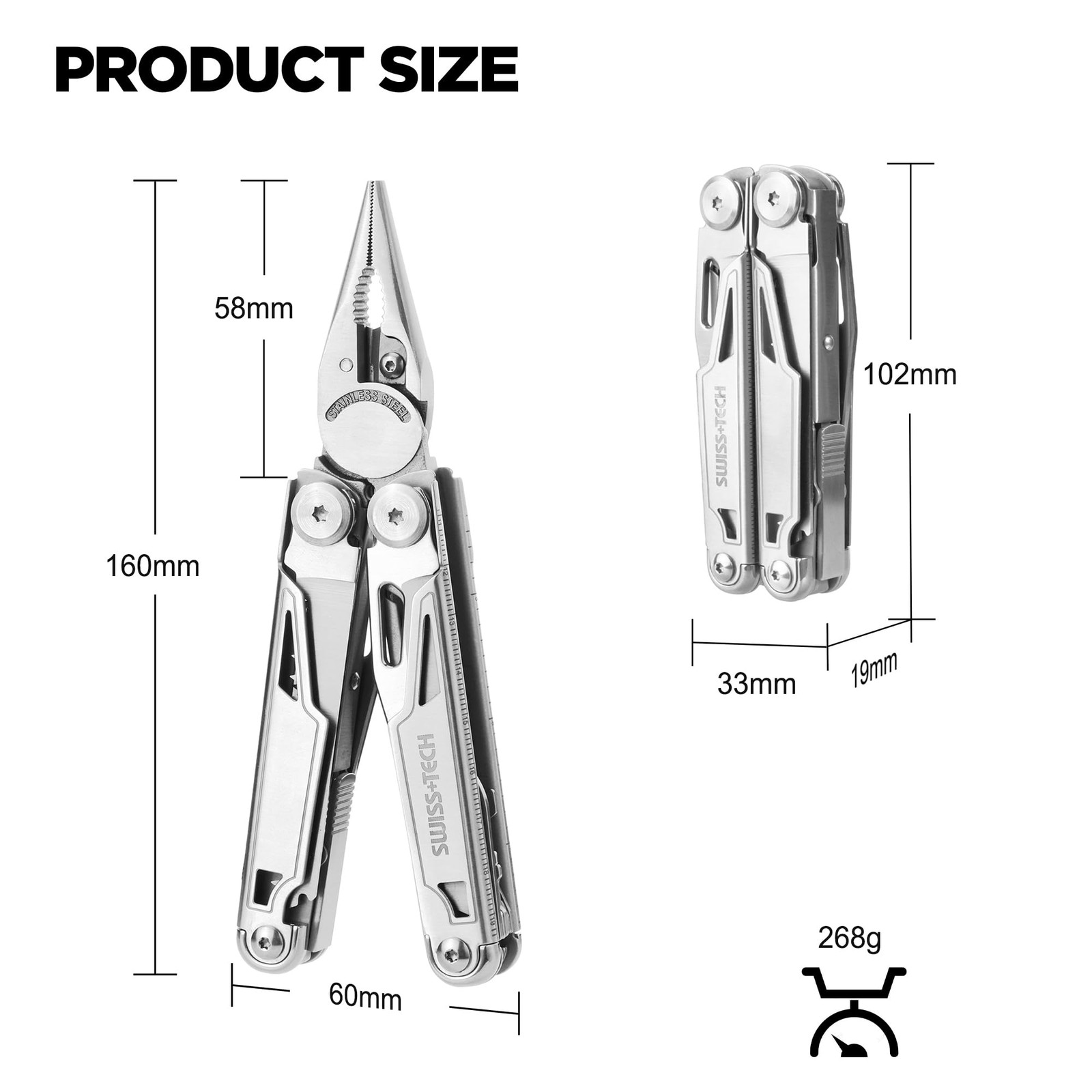 Multi-Function Pliers 16in1, Mulitool Folding Multifunctional Pliers, Stainless Steel…