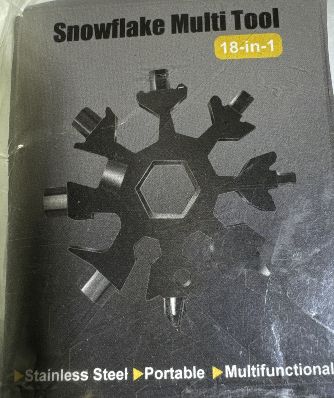 2 Portable Multifunctional Snowflake Tool Stainless Steel Black