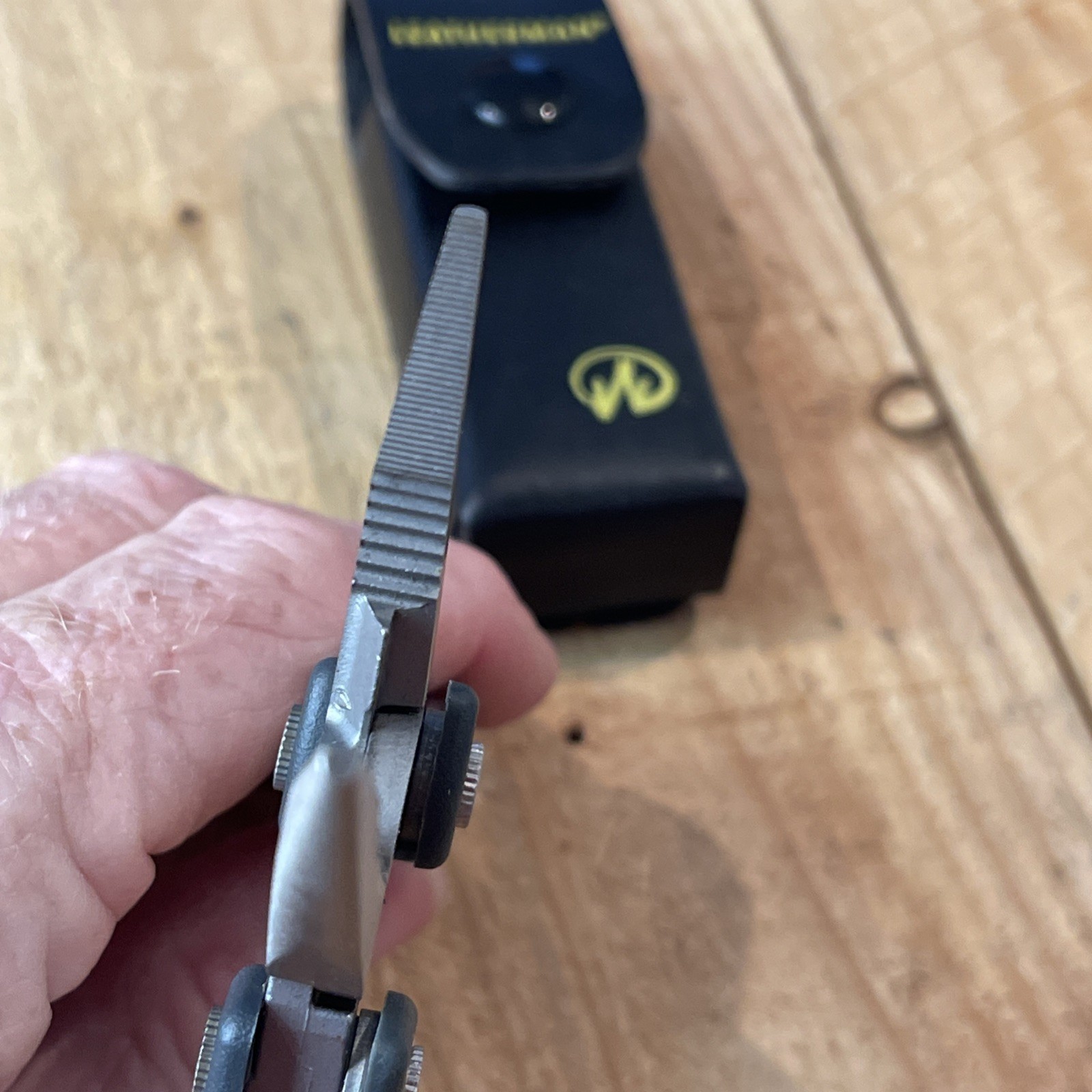 Leatherman KICK multitool. New, with vintage Leather Snap belt sheath Mint Knife