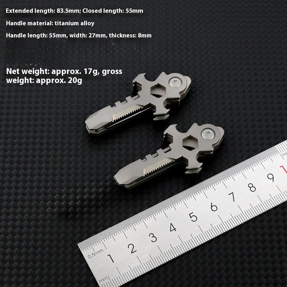 Titanium alloy EDC 7in1 Mechanical Cross Multi-functional Survival Tools