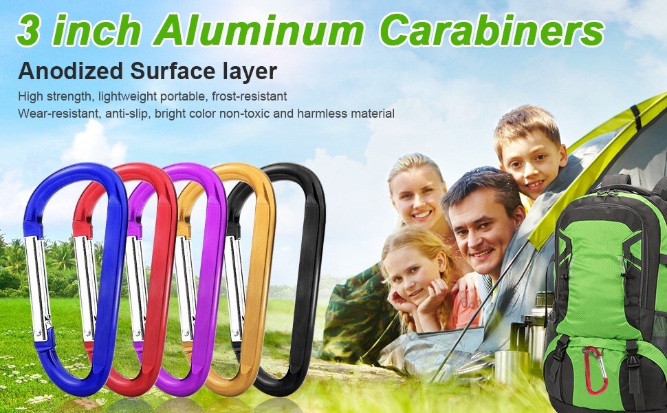 Carabiner Clip Camping Accessories Fishing Hiking Traveling and Keychain Craebue
