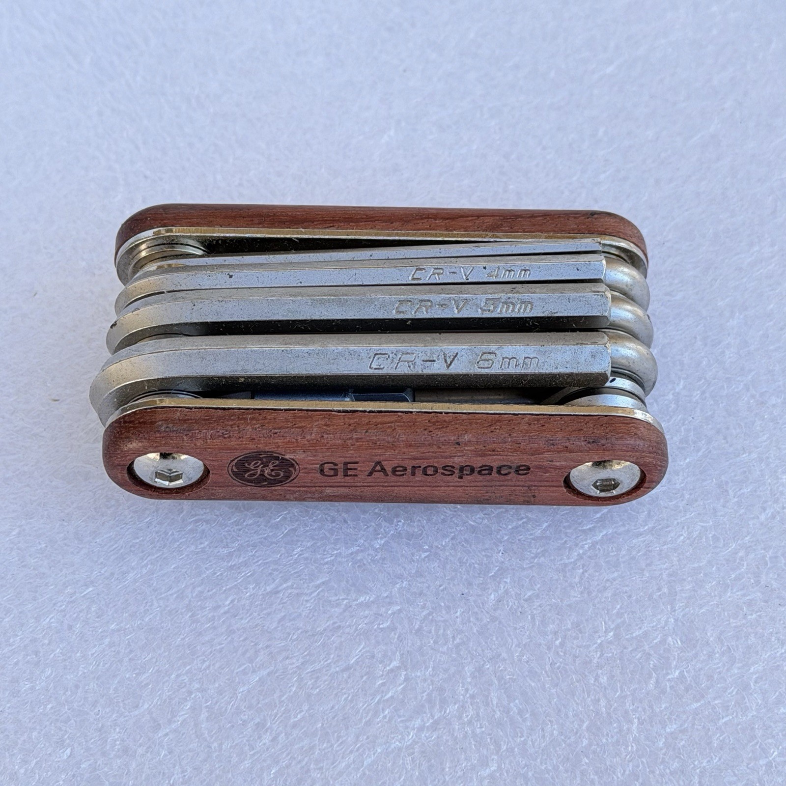 GE Aerospace Wood Engraved Multitool Metric: Allen, Torx, Screwdriver Bits Set