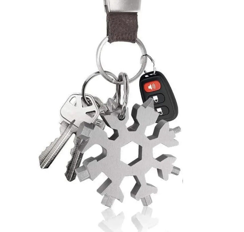 9pcs 18-in-1 Snowflake Multi-Tool Stainless Steel Multitool Screwdriver Opener
