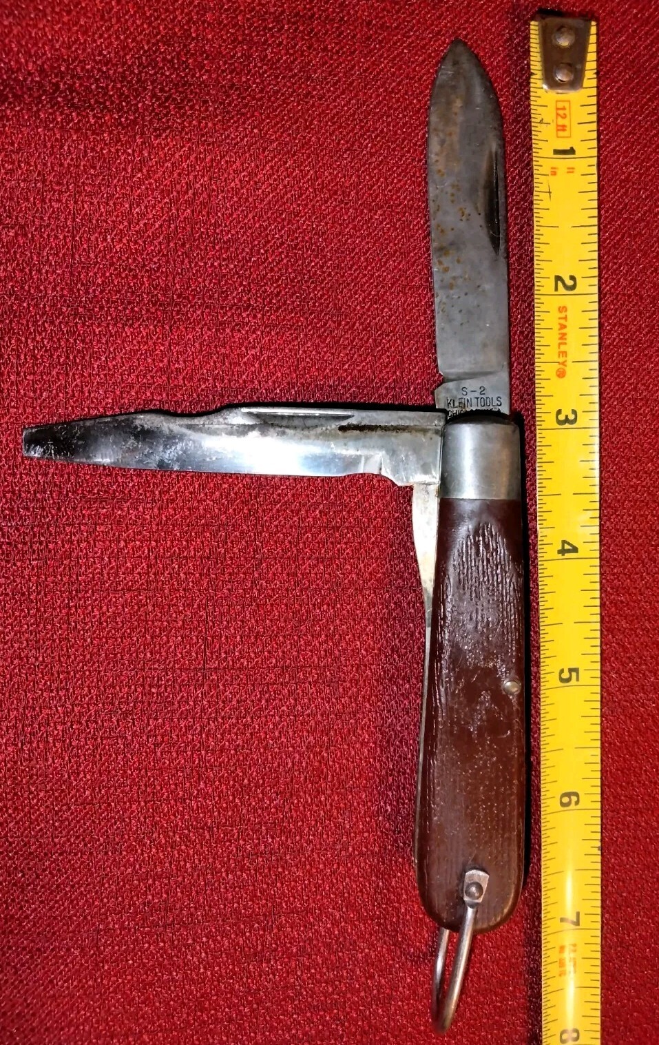 Klein Tools S-2 USA multi-tool knife & locking screwdriver, working, light rust