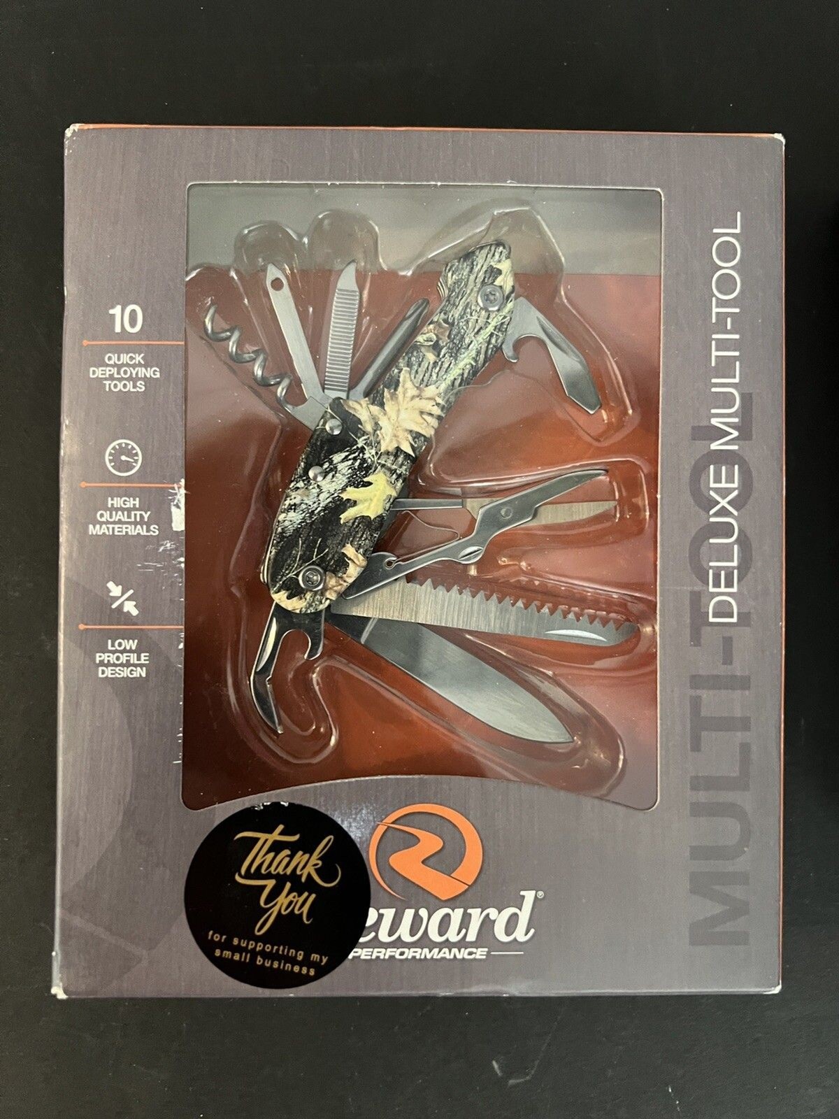 NEW Camping Multi-Tool Set 9-in-1 + Utensil Set Camo Knife Fork Spoon Outdoor