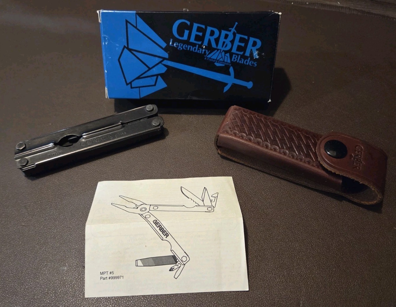 Gerber MPT Military Provisional Tool 5 Multi-Tool w/Leather Sheath Vintage Black