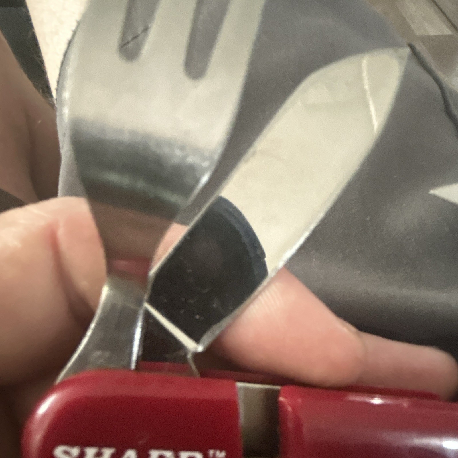 Sharp 4-in-1 Folding Multi-Tool Red Stainless Steel Knife Fork Spoon Opener hobo