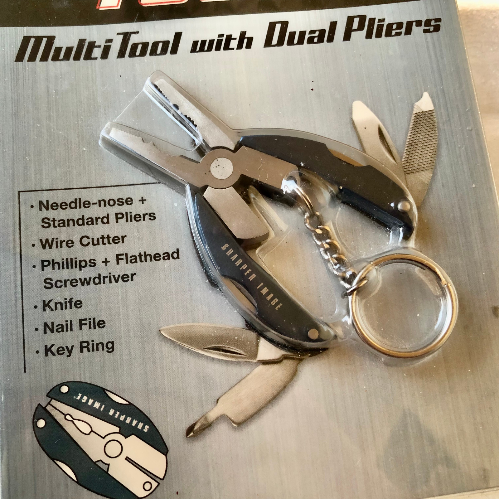 Sharper Image Key Ring Chain Multi Tool with Dual Pliers New Sealed
