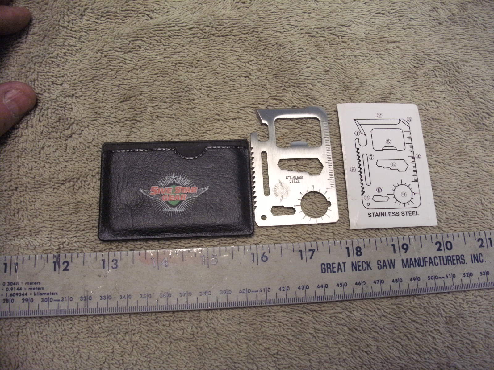 Five Star Gear Wallet Survival Tool with Pouch