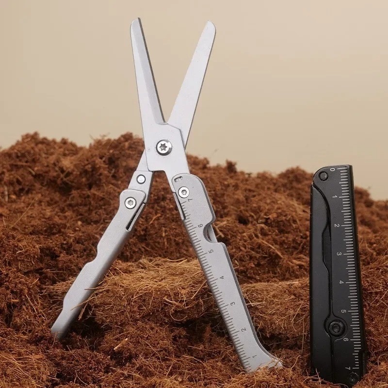 Portable Folding Stainless Steel Scissors Outdoor Camping Fishing Survival Tool