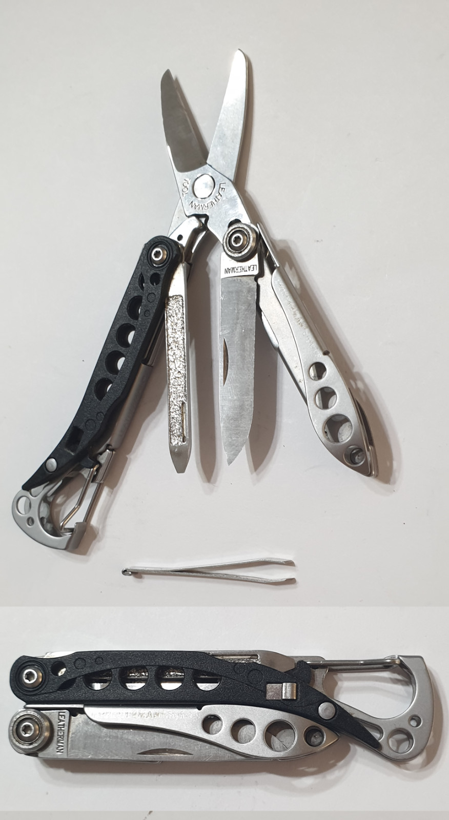 🔥🔥🔥 Leatherman Style CS Black Keychain Multitool Carabiner Rare Retired