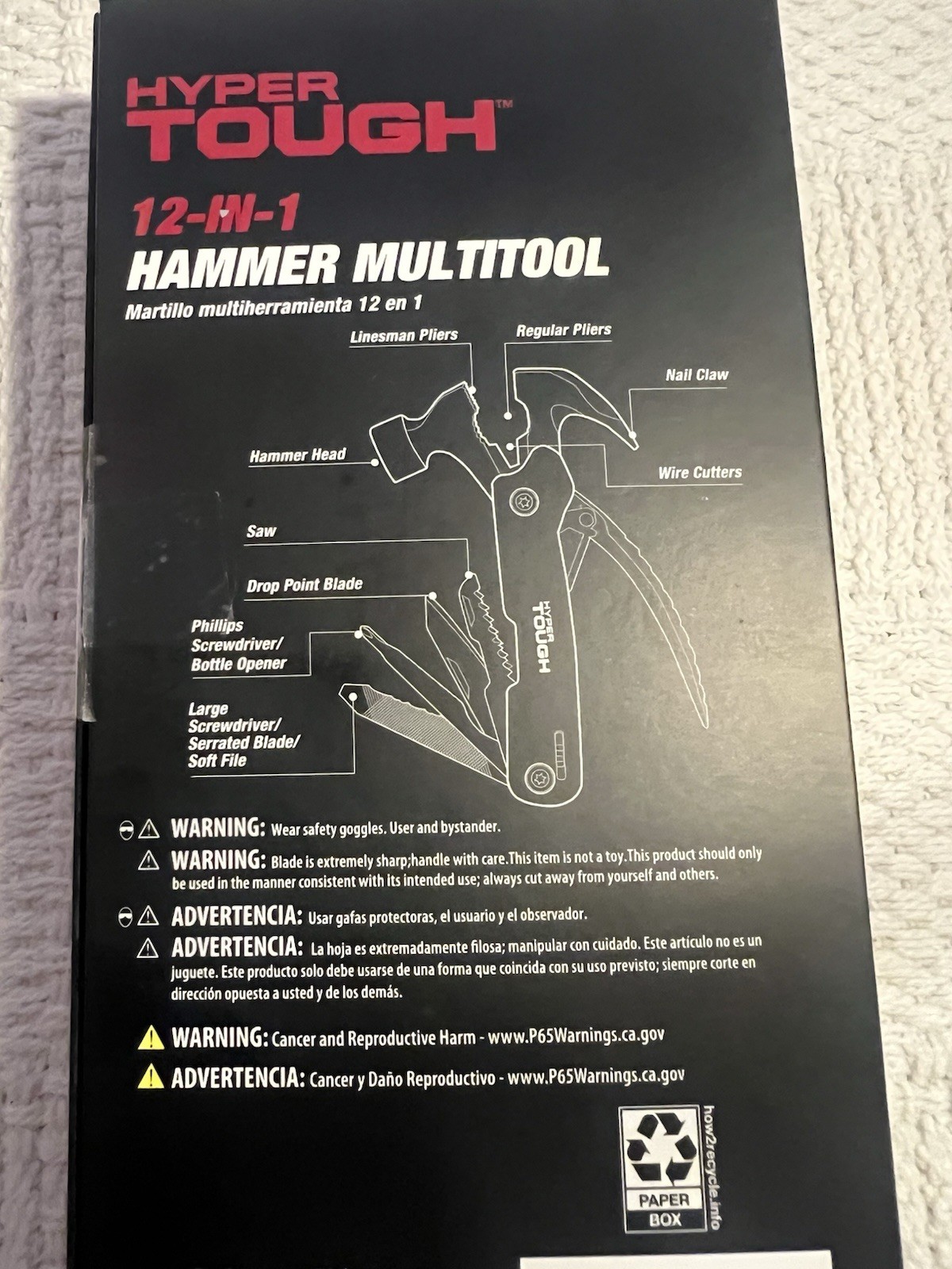 Hyper Tough 12-in-1 Hammer Multitool Black Model 42865 – New Open Box