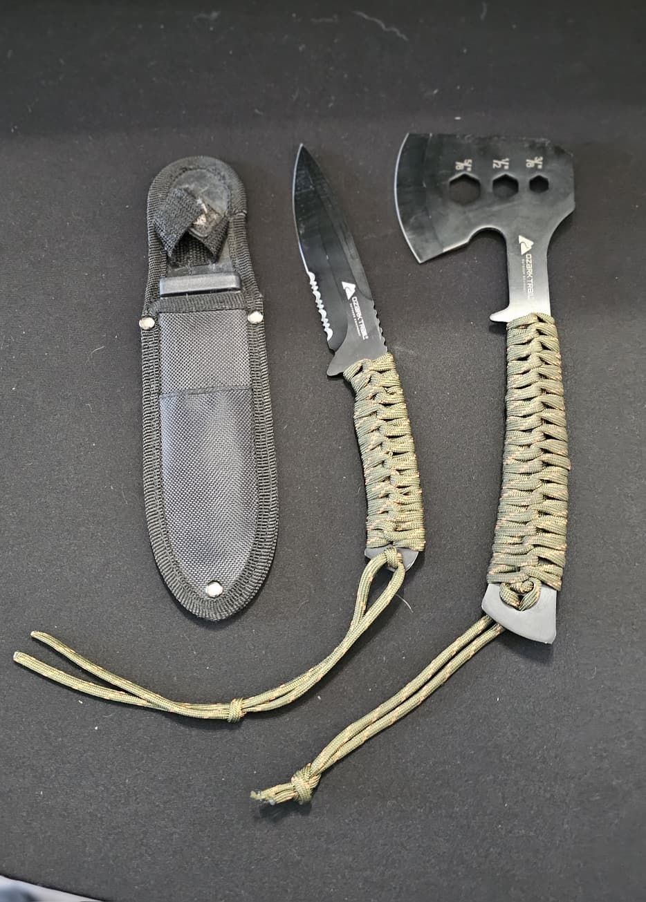 Ozark Trail Multi-Tool Camping Hatchet & Camping Knife With Sheath [B-4]