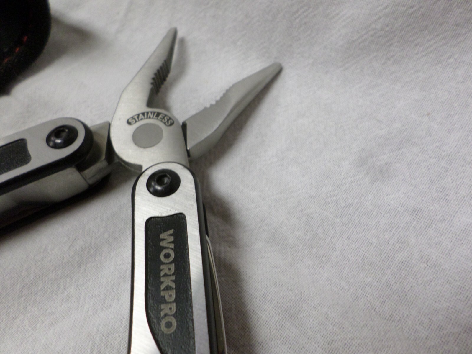WorkPro Quick Draw Multi Tool Black and Silver Handle With Case