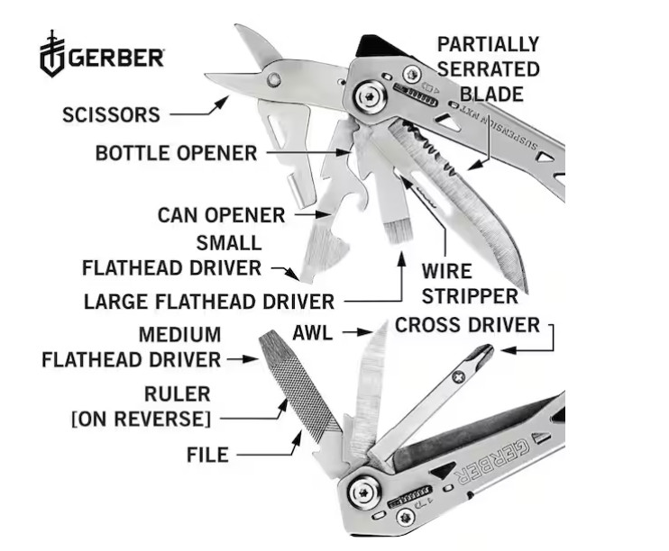 Gerber Suspension-NXT Stainless Steel Multi Tool 15 Tools 31-003889 NEW