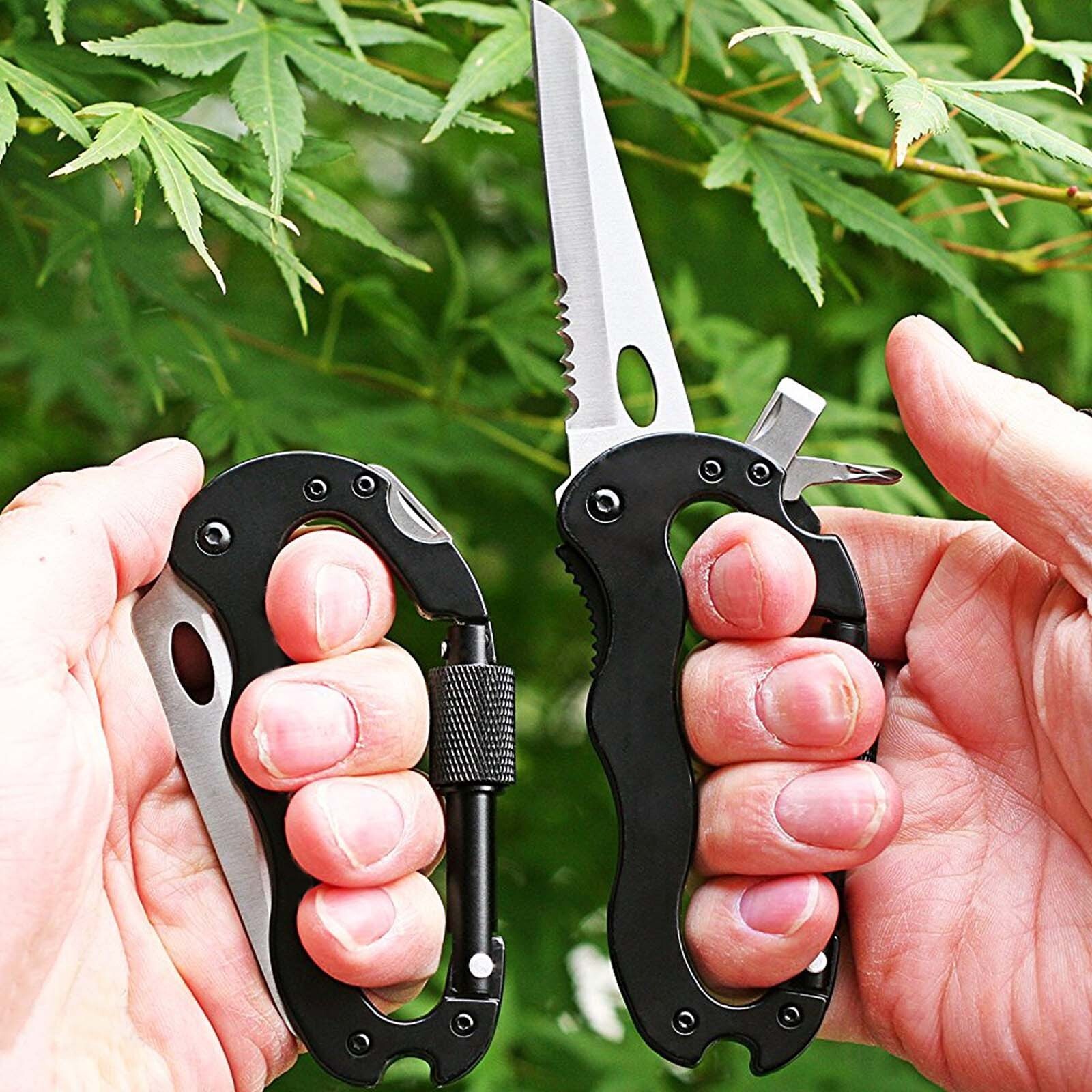 EDC Multi Tool D Type Utility Carabiner Clip Hook Buckle for Outdoor Survival