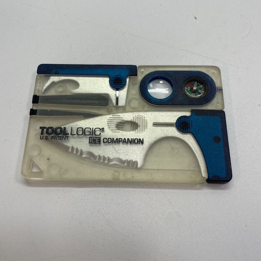 Tool Logic Credit Card Ice Companion W/ Compass Wallet Multi Survival Tool Knife