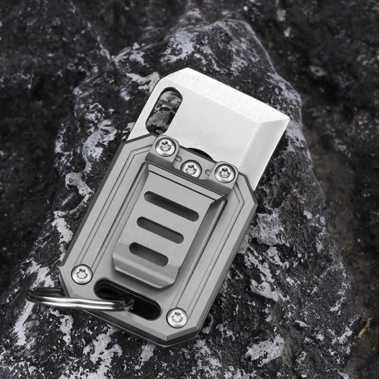 Titanium Alloy Mini Pocket Folding Knife Opener Keychain Outdoor EDC Multi Tools