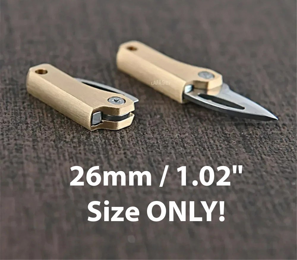 SMALLEST Knife EDC Survival Ultra Compat Brass Steel Portable Sharp Razor Blade