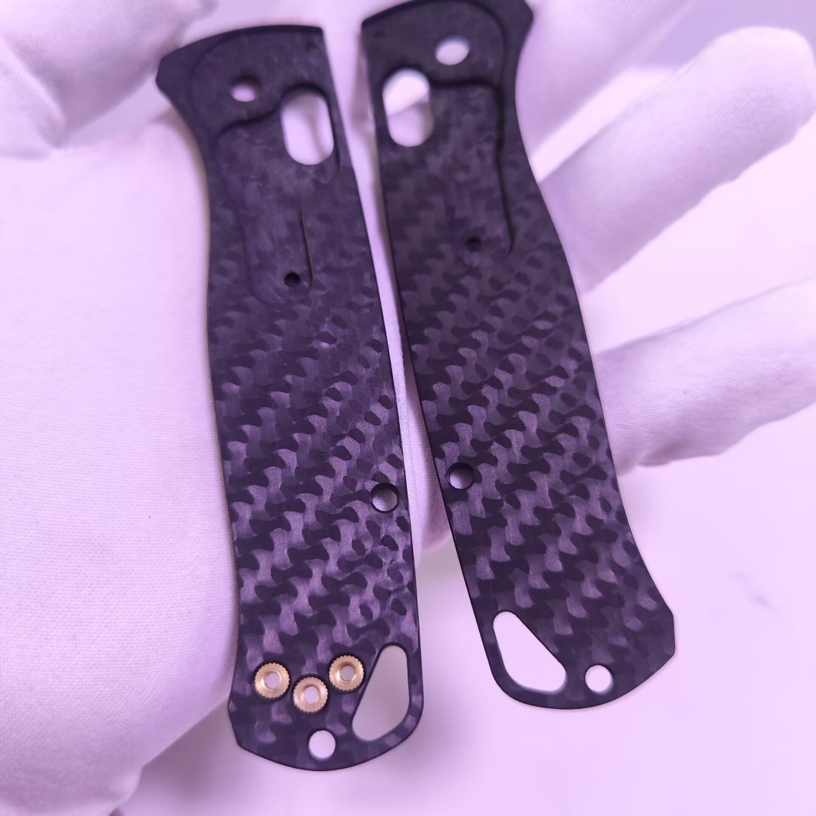 1 Pair 3K Carbon Fiber Handle Scales For Benchmade Bugout 535 Knives New