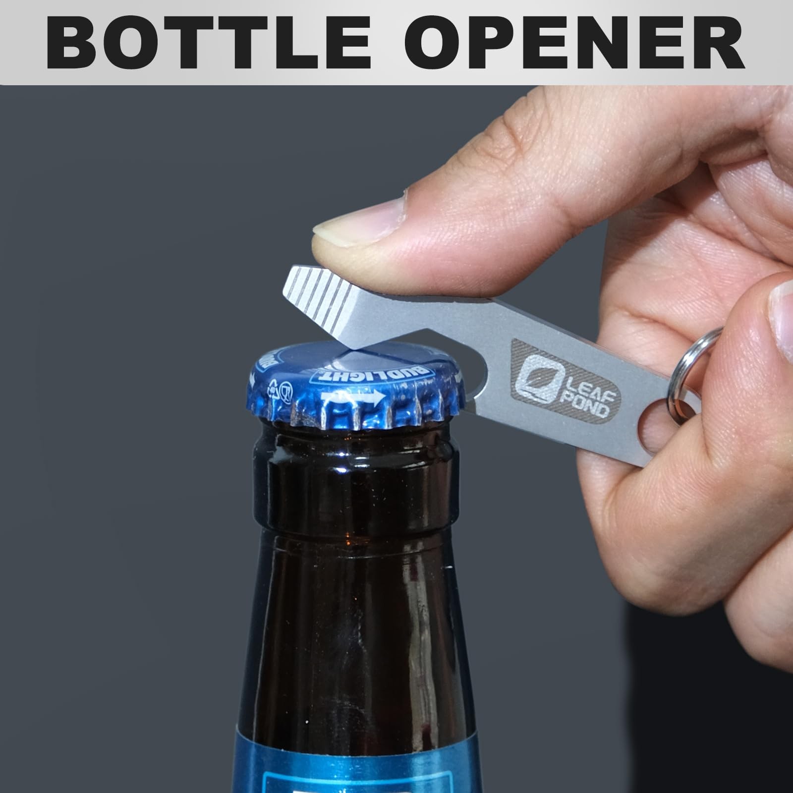 LEAF POND 3-Pack Bottle Opener Keychain, EDC Pry Bar, 2.4 inches, Silver