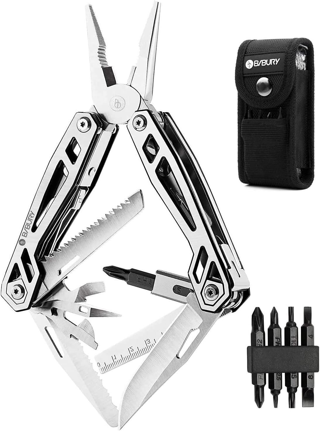 21-in-1 Stainless Steel Multitool Pliers with Knife for Camping, Survival, Gift