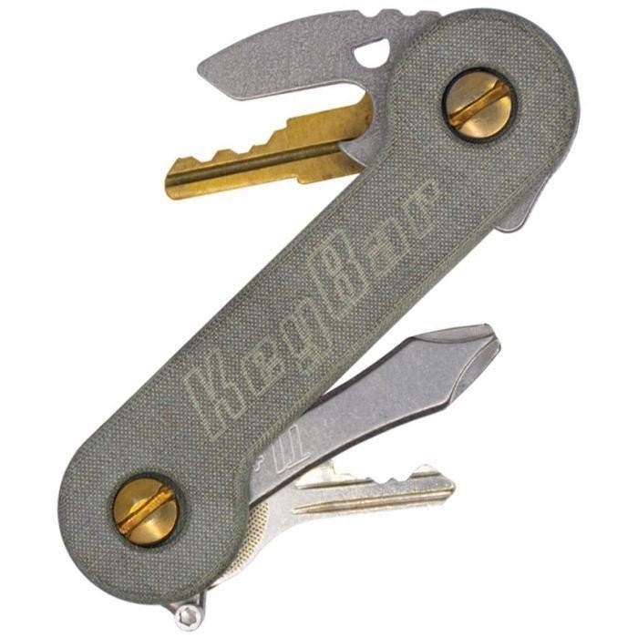 KeyBar Green Multi Tool Micarta One Piece Construction Holds – MCTRA-GRN-BP