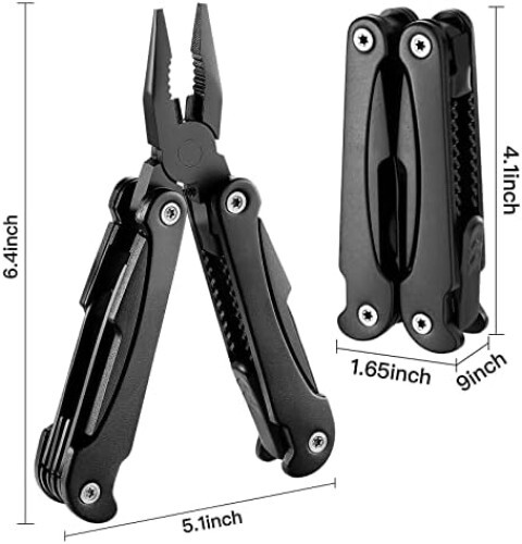 14-in-1 Multitool Pliers with Pocket Clip, Knife, Screwdrivers, Saw, Gifts