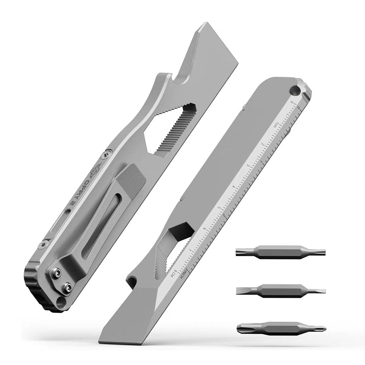 TC4 Titanium Alloy Pry Bar Hex Wrench Screwdriver – Back Clip EDC Multi Tool