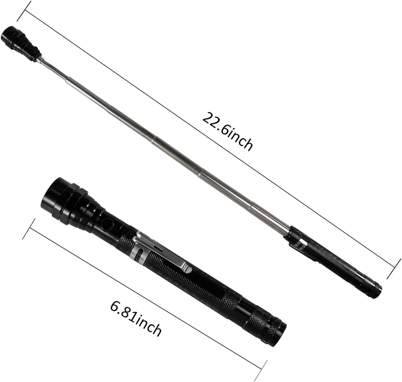 Magnetic Flashlight Pickup Tool Cool Extendable Magnet Telescoping Gadgets Men