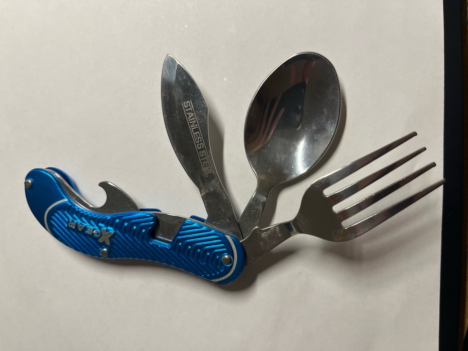X Gear Camper Tool 4 Tools Stainless Camping Utensils Multi Fork Knife Spoon C1