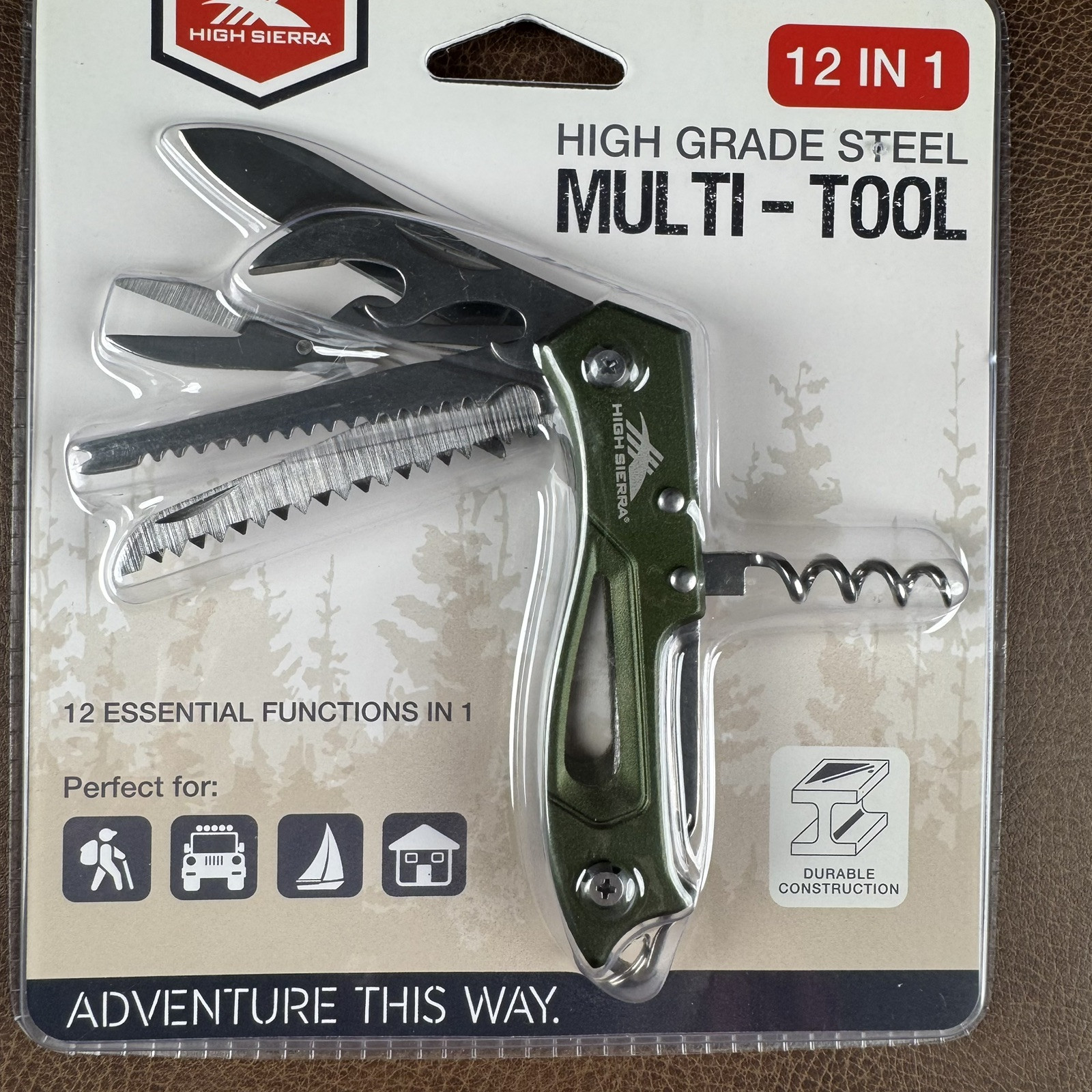 High Sierra 12 in 1 High Grade Steel Multi-Tool DurableConstruction Green HS1705