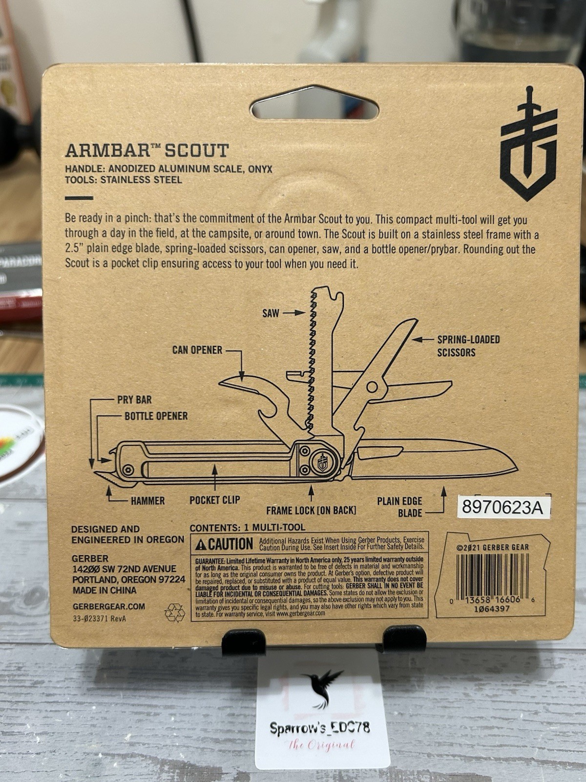 Gerber Armbar Scout Multi tool – Onyx Tools/ Stainless Steel