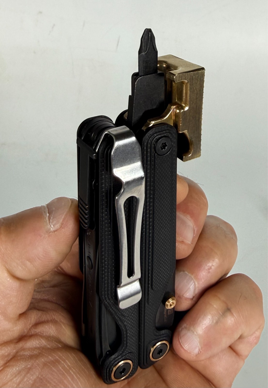 For Leatherman ALPHA, BRASS Hammer Head ADD-ON, tactical, military, Modification