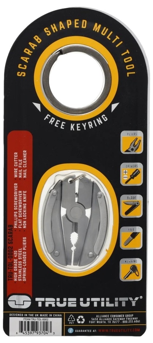 True TRUTOL0002 Scarab Pocket Multi‑Tool Mini Pliers Knife Wire Cutter