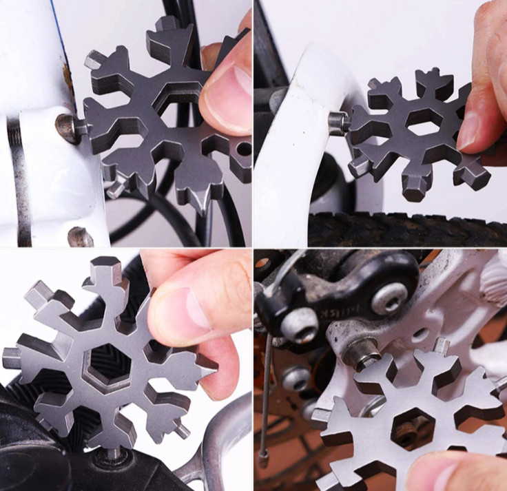 Black 18-in-1 Snowflake Multi-Tool Carbon Steel Multitool Screwdriver Opener