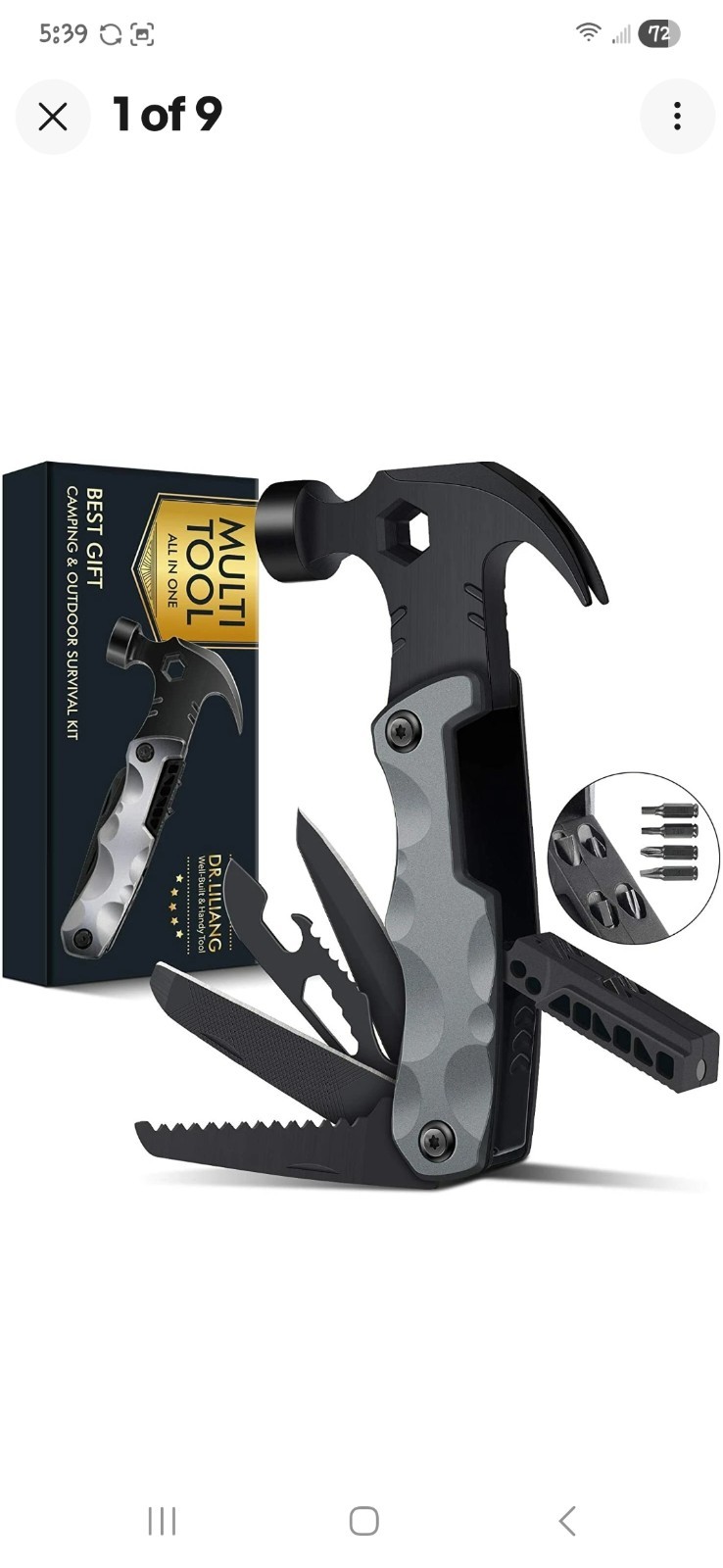 Multitool Camping Accessories Fathers Day Gift for Dad 13 in 1 Survival Tool Kit